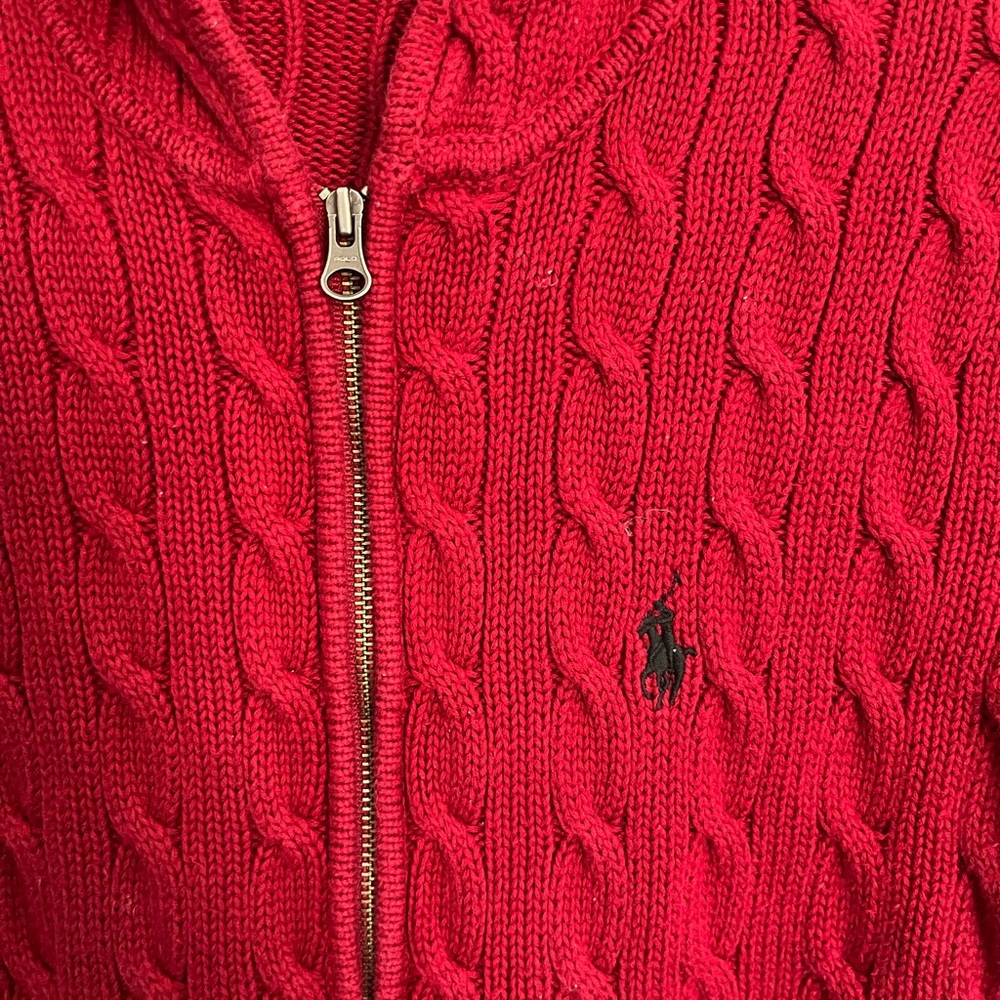 Ralph Lauren women Red Zip-Up Sweater - Picture 6 of 6
